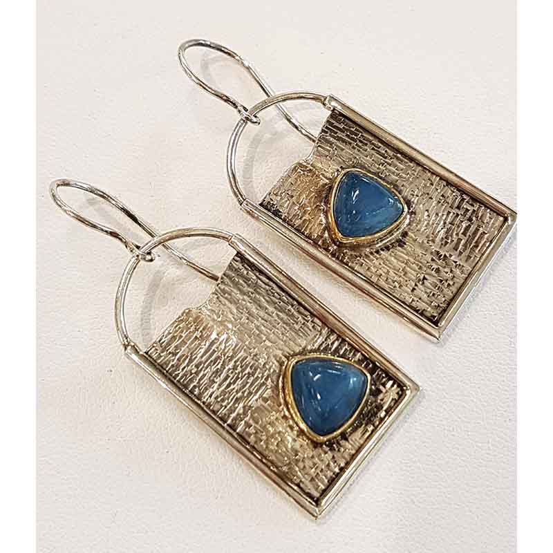 Sterling Silver Large Aquamarine Drop Earrings