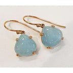 9ct Yellow Gold Teardrop Shape Aquamarine Drop Earrings