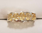 Sterling Silver Citrine Bridge Set Ring