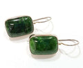 Sterling Silver Large Rectangular Dioptase Earrings