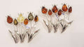 Sterling Silver Amber Tulips Brooch