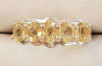 Sterling Silver Citrine Bridge Set Ring
