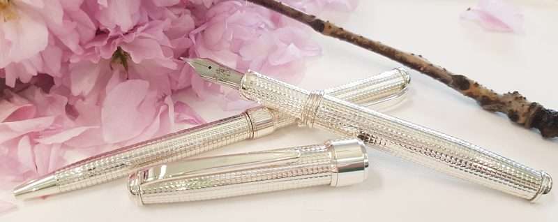 Sterling Silver Fountain Pen and Ball Point Pen - Beautifully Handcrafted in Italy