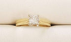 18ct Gold Princess Cut Diamond Solitaire Engagement Ring