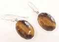 Sterling Silver Faceted Tiger Eye Earrings
