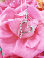 9ct White Gold Large Heart Diamond Pendant on 9ct Chain