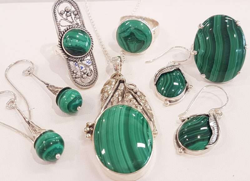 Assorted Sterling Silver Malachite Jewellery