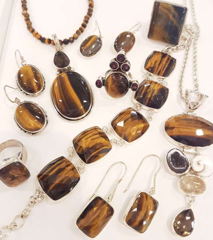 Assorted Sterling Silver Tiger Eye Jewellery