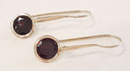 Sterling Silver Garnet Earrings - Long Round Drops