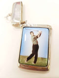 Sterling Silver and Enamel Golfing Vesta Case -  New
