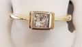 18ct Gold Diamond Princess Cut Engagement Ring - Bezel Set