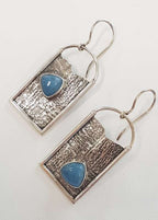 Sterling Silver Large Aquamarine Drop Earrings