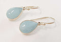Sterling Silver Aquamarine Bezel Set Teardrop Earrings