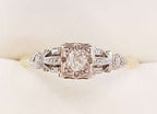 18ct Yellow Gold & Platinum Filigree Diamond Square Engagement Ring