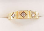 18ct Yellow Gold Rose Cut Diamond Bridge Set Ring