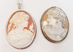 Sterling Silver Large Oval Lady Cameo Brooch