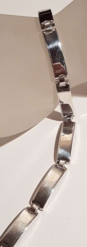 Sterling Silver Rectangular Link Bracelet