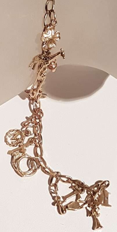 9ct Yellow Gold Charm Bracelet - 16 Charms