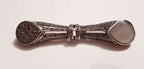 Sterling Silver Marcasite and Mother of Pearl Long Bar Brooch