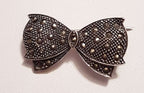 Sterling Silver Marcasite Bow Brooch