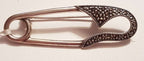 Sterling Silver Marcasite Safety Pin Brooch