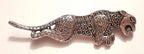 Sterling Silver Marcasite Big Cat Brooch - Puma / Jaguar - Long