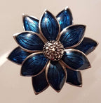 Sterling Silver, Marcasite and Enamel  Flower Ring - Sold Individually