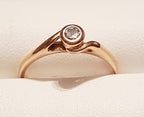 18ct Rose Gold Round Bezel Set Diamond Engagement Ring