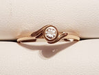 18ct Rose Gold Round Bezel Set Diamond Engagement Ring