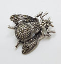 Sterling Silver Marcasite Bee / Wasp / Fly Brooch