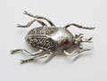 Sterling Silver Marcasite Large Scarab Beetle Brooch