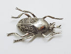 Sterling Silver Marcasite Large Scarab Beetle Brooch