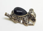 Sterling Silver Marcasite with Onyx Koala Brooch - Australiana