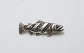 Sterling Silver Marcasite &amp; Ruby Fish Brooch