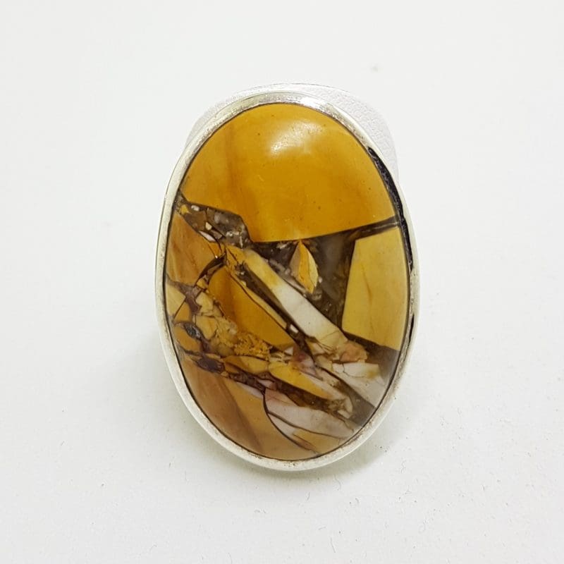 Sterling Silver Large Oval Mookaite Ring