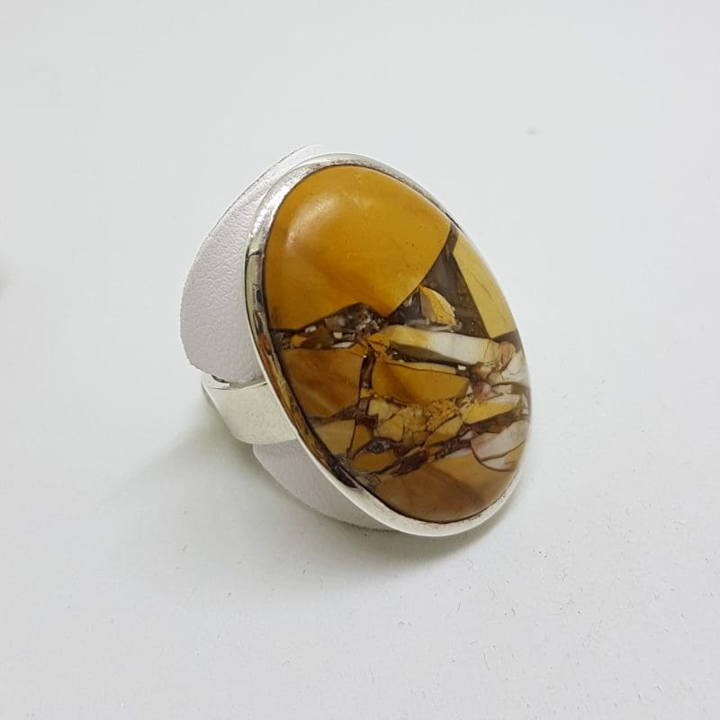 Sterling Silver Large Oval Mookaite Ring
