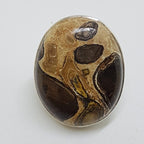 Sterling Silver Large Oval Peanut Wood Jasper Ring