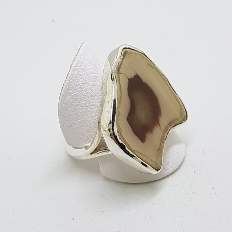 Sterling Silver Unusual Shape Imperial Jasper Ring