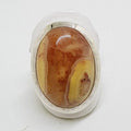Sterling Silver Large Oval Crazy Lace Agate Ring