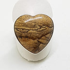 Sterling Silver Brown Jasper Heart Ring