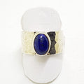 Sterling Silver Oval Lapis Lazuli in Wide Band Ring