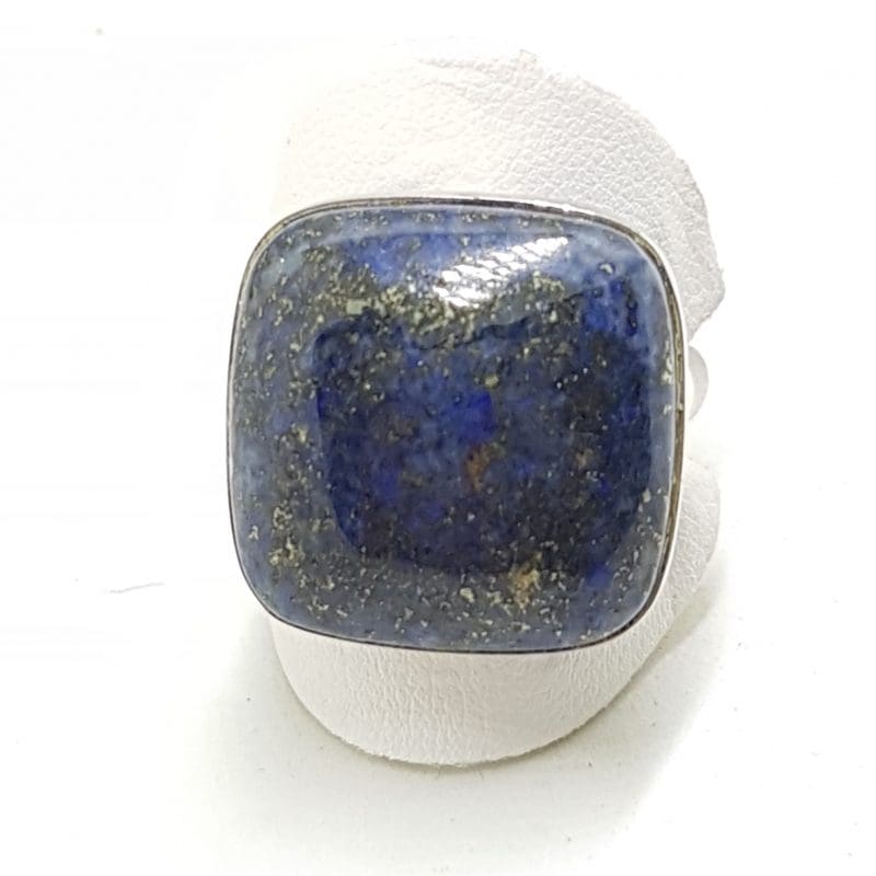 Sterling Silver Large Square Lapis Lazuli Ring