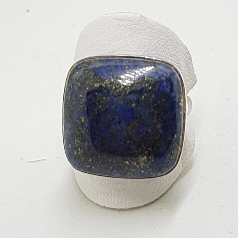 Sterling Silver Large Square Lapis Lazuli Ring