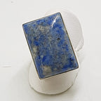 Sterling Silver Large Rectangular Lapis Lazuli Ring
