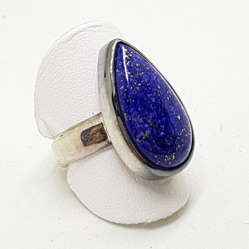 Sterling Silver Large Teardrop Lapis Lazuli Ring