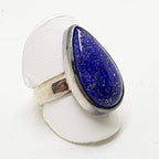 Sterling Silver Large Teardrop Lapis Lazuli Ring