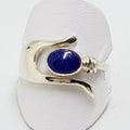 Sterling Silver Oval Lapis Lazuli in Wishbone Ring