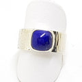 Sterling Silver Square Lapis Lazuli in Wide Band Ring