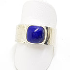 Sterling Silver Square Lapis Lazuli in Wide Band Ring