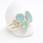 Sterling Silver Chalcedony Cluster Ring
